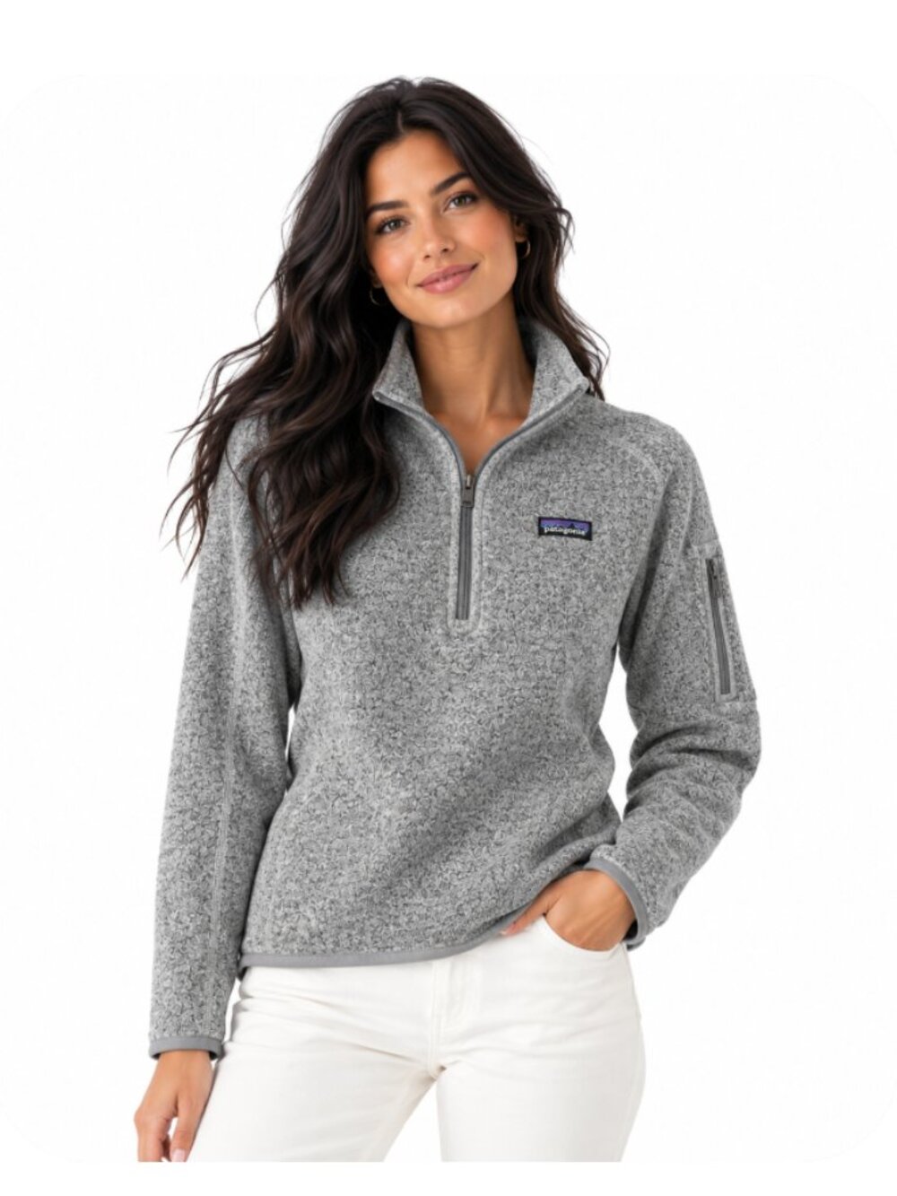 Patagonia Classic heather gray Better Sweater 1/4 zip fleece Women’s Large 22G